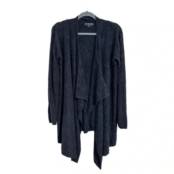 Barefoot Dreams Dark Navy Blue Bamboo Chic Lite Calypso Cardigan Wrap L/XL - Picture 2 of 9